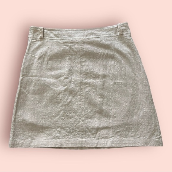 Altar’d state cream linen mini skirt with pockets and‎ belt loops size M - Picture 3 of 5